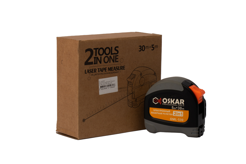 РУЛЕТКА ЛАЗЕРНАЯ TOOLS 2 IN ONE 30М+5М OML-530