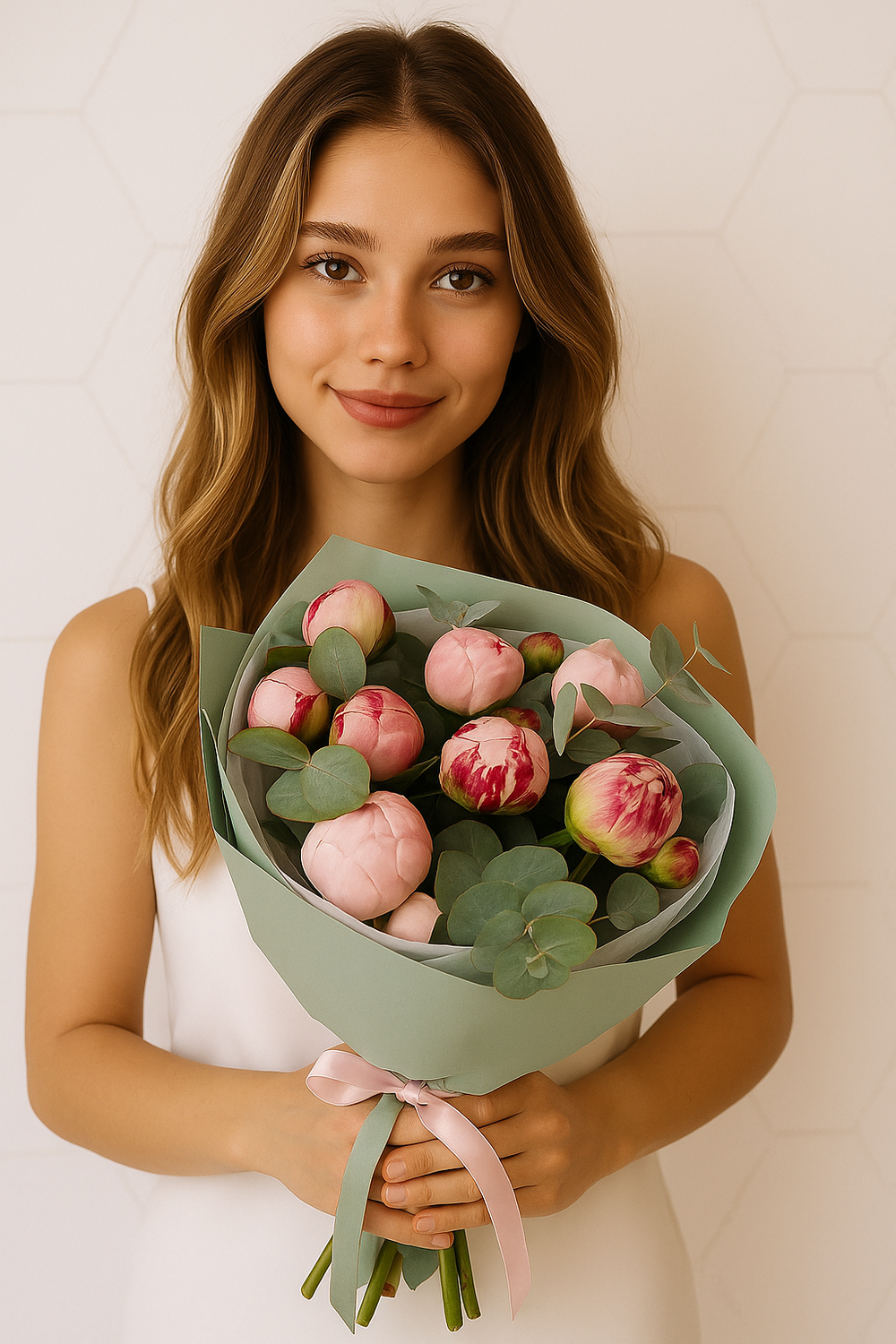 Букет из пионов "Мечта Жасмин"