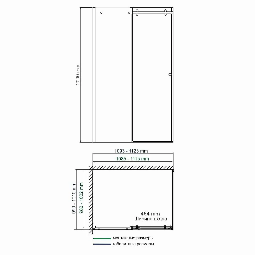 Душевой уголок WasserKRAFT Vils 56R16 110х100 стекло прозрачное/профиль серебро