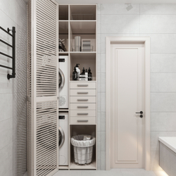 Корзина для белья DIWO Смоленск П16067 40 л, напольная, хром, круглая, металл, текстиль