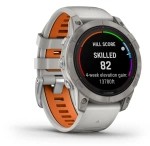 Умные часы Garmin Fenix 7 Pro Sapphire Solar, серый с серо-оранжевым ремешком (Fog Gray)
