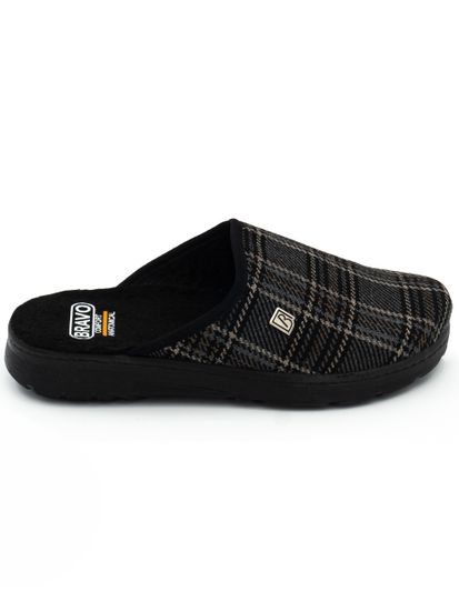 508M | "Ivan Zima" | Мужские тапочки-сабо (серый клетчатый)