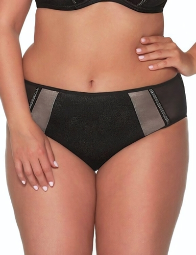 Трусики-слипы с серебристым декором (Размер: XXXL) (Цвет: черный)