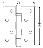 Петля АЛЛЮР  2043  2 подш. 2ВВ-FHP SN  никель (уп. 2шт) 101*76 БЛИСТЕР  /13701