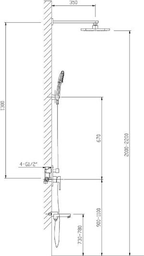 Душевой комплект Timo Selene SX-3069/00 SM1113, 3-х режимная, хром