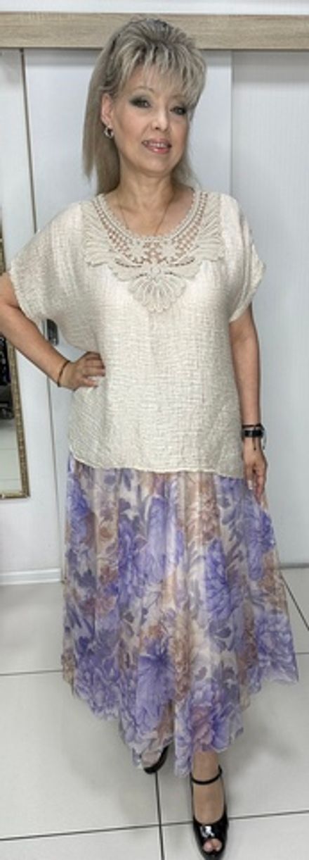 Вискозный нарядный блузон-туника