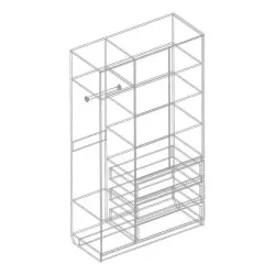 Шкаф 3-ств. с 3 ящиками "Бьянко
