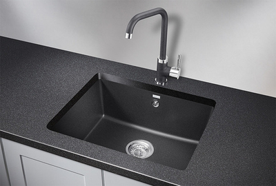 Granula 5551, ЧЁРНЫЙ, кухонная мойка, кварц