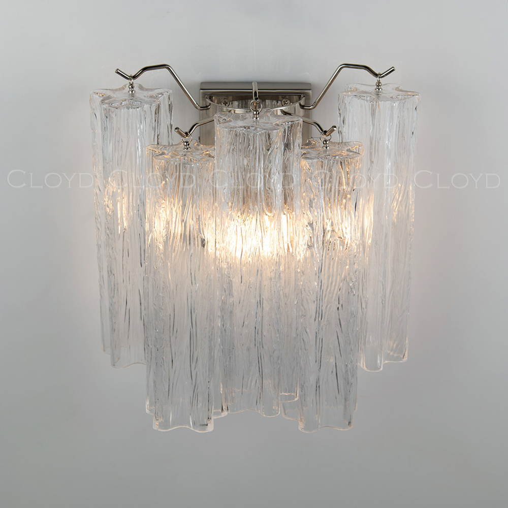 Бра Cloyd ANNO-D W1 / выс. 29 см - хром - прозрачн.стекло (арт.20469)