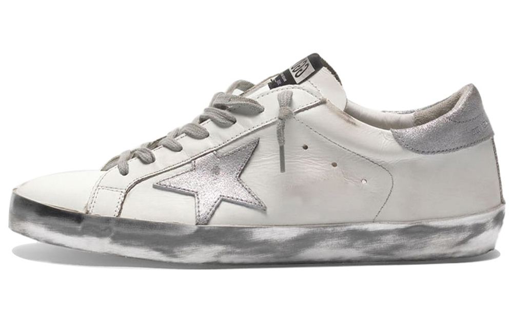 Golden Goose Super Star Low top Stylish Skateboarding Shoes Men"s Silver Tail