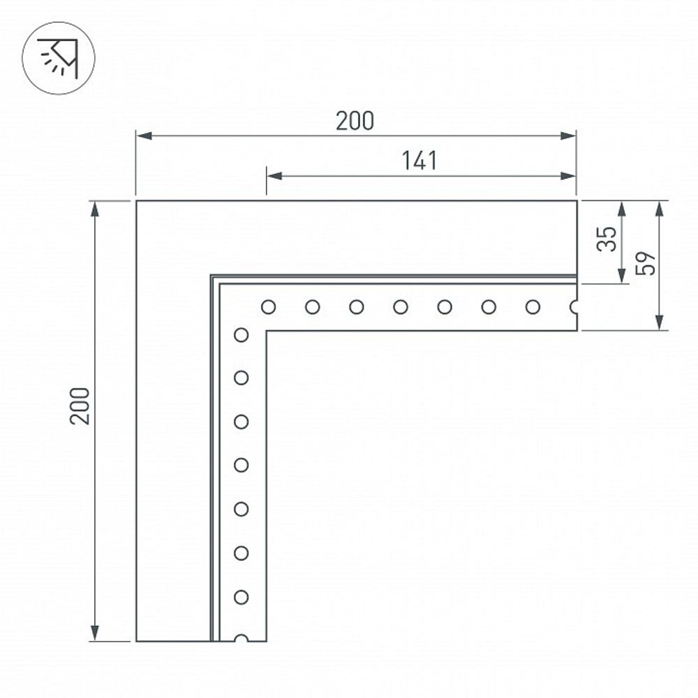 Соединитель угловой L-образный накладной Arlight S-LUX 030100
