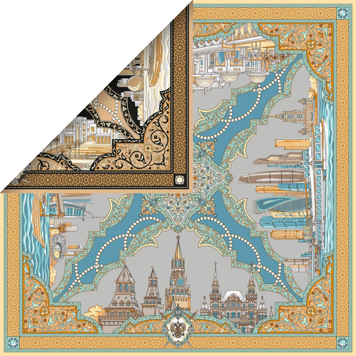 Платок «Объединенные Арабские Эмираты – Россия» голубой