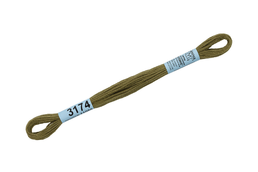 Мулине "Gamma", 100% хлопок, 8 м, №3174