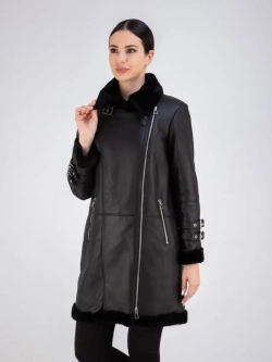 Дубленка натуральная авиатор длинная Турция