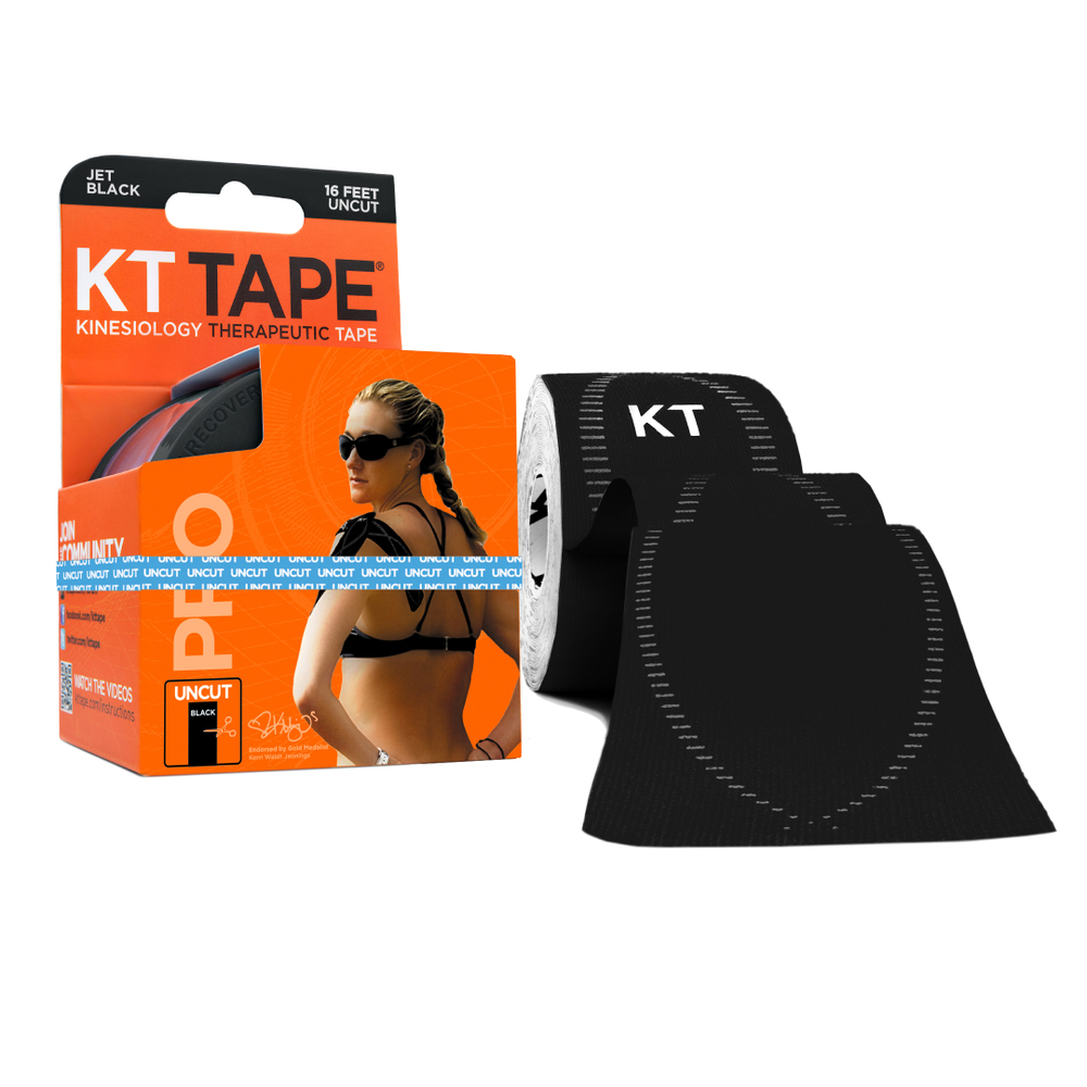 Кинезиотейп KT Tape PRO, Синтетическая основа, рулон 5 м х 5 см, цвет Черный