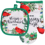 Прихватка в наборе с варежкой «Свиристель», 17,5*17,5 см и 27*17 см