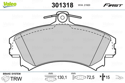 VALEO - 301318-VAL - Brake Pad Set, disc brake