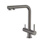 Смеситель для кухни 35к IDDIS UMBGMPFi05 "Umbra" с вых для пит.фильтра выс.пов.излив, п/гайку ГРАФИТ