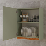 Шкаф навесной, 60х32х75, Малага, кухонный модуль, для сушки посуды, кухонный гарнитур, в ванну и кухню, зеленый, Dipriz