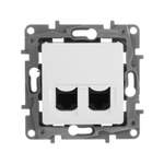 Розетка компьютерная двойная RJ45 категория 5e UTP белый ETIKA Legrand