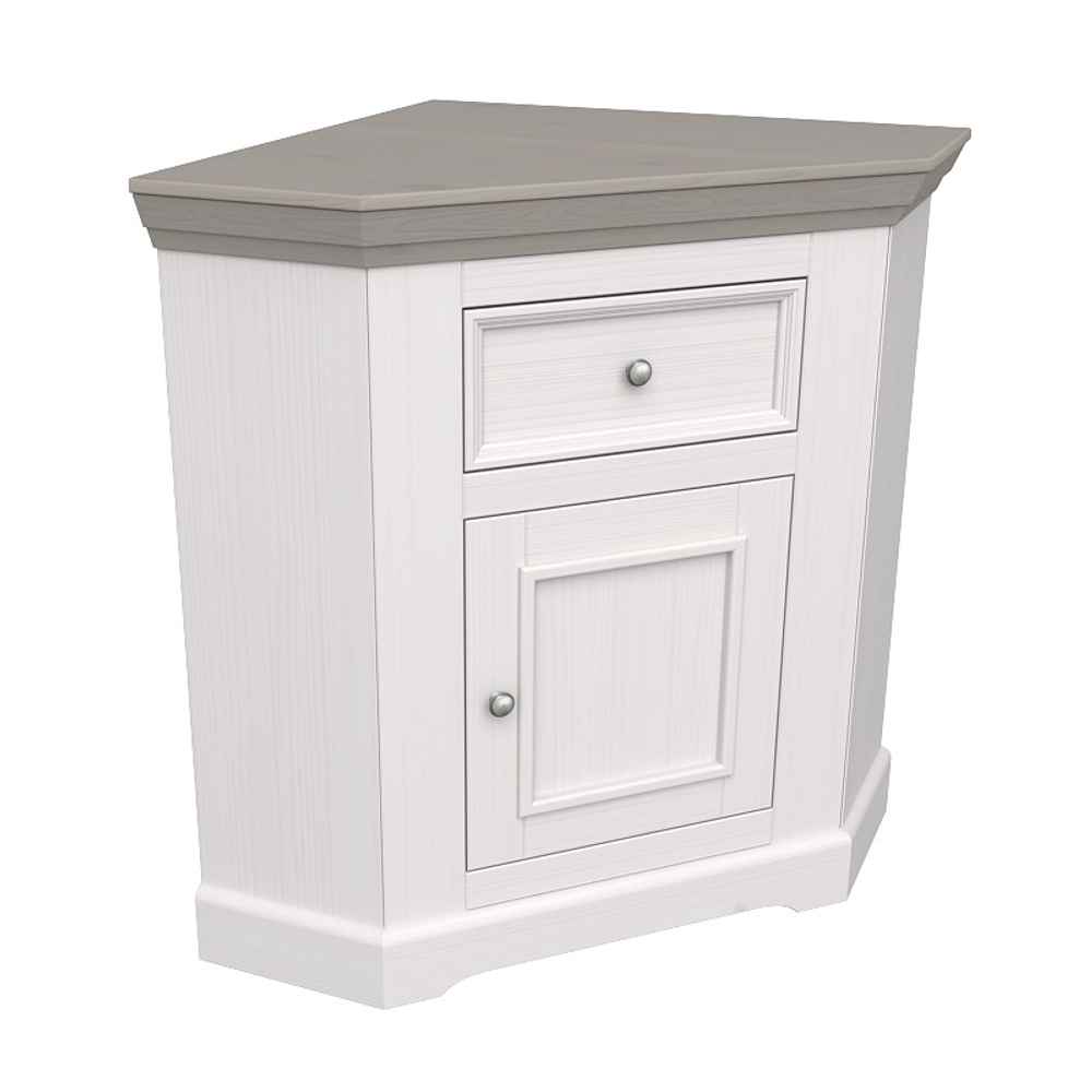 Буфет «Форест» угловой белый воск/антрацит