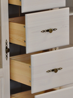 Комод, 128х42х125, Susanna, для одежды и игрушек, в кухню, сервант для посуды, из массива дерева, белый, MAKOSA