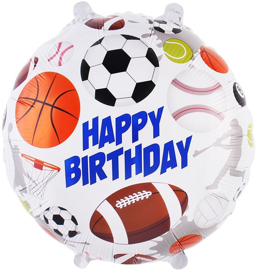 Круг 18" С днем рождения спортивные мячи Fl