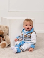 Вязаный комбинезон для новорожденных и малышей на молнии