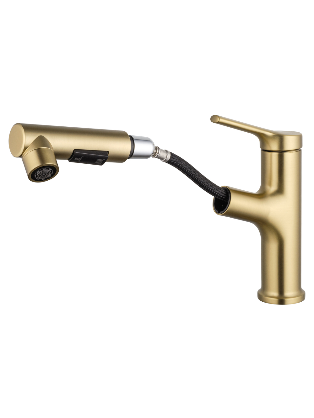 Смеситель для раковины с выдвижным изливом WONZON & WOGHAND, Брашированное золото (WW-A40862-BG)