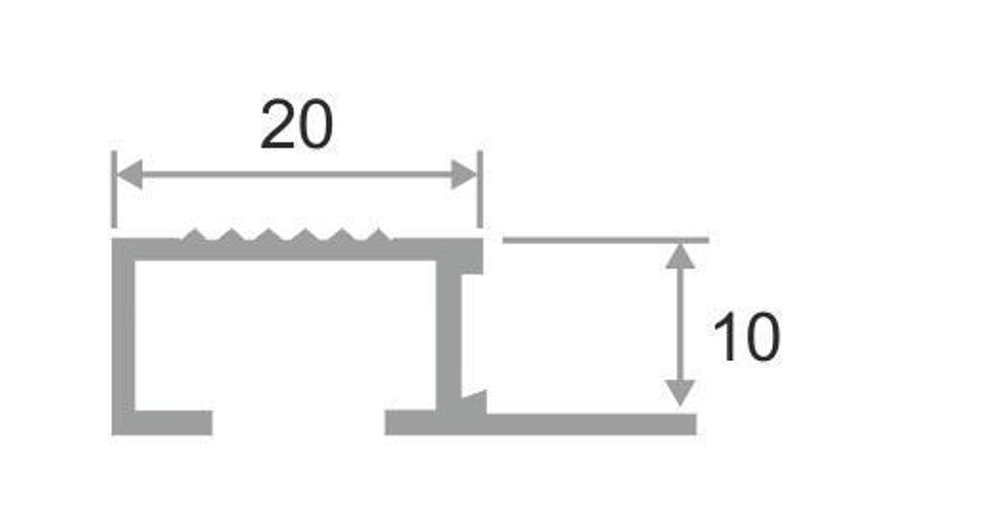 Алюминиевый профиль ПО-П10х20 2500 мм