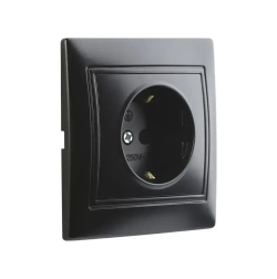 Розетка Smartbuy 1-местная с заземлением 16А, "Венера" (SBE-01b-16-S1-Z-c), черный