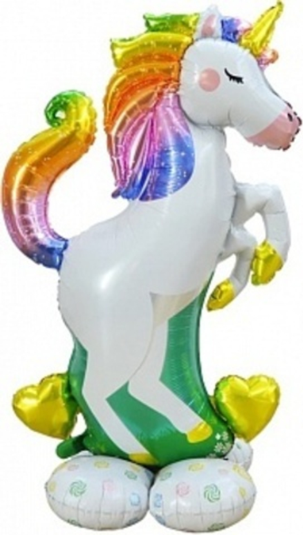 К Фигура на подставке Радужный единорог (50''/127 см)