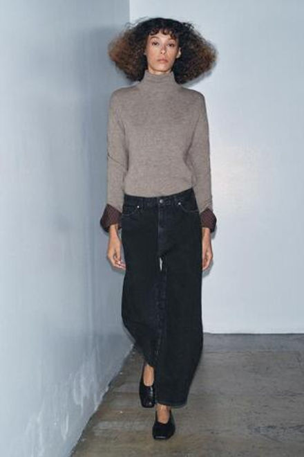 ZARA ДЖИНСЫ ZW COLLECTION BARREL СО СРЕДНЕЙ ПОСАДКОЙ, ЧЕРНЫЙ