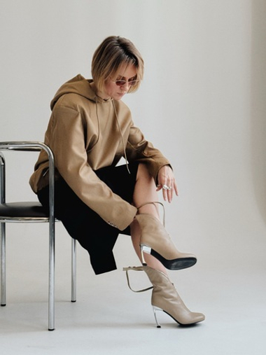 Ботильоны с замком GLAM BEIGE