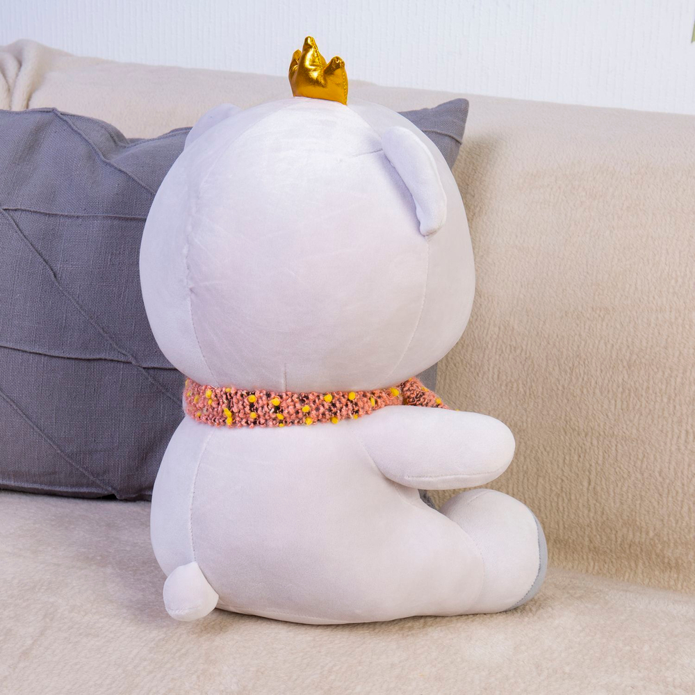 Мягкая игрушка велюр Мишка с короной для девочки и мальчика