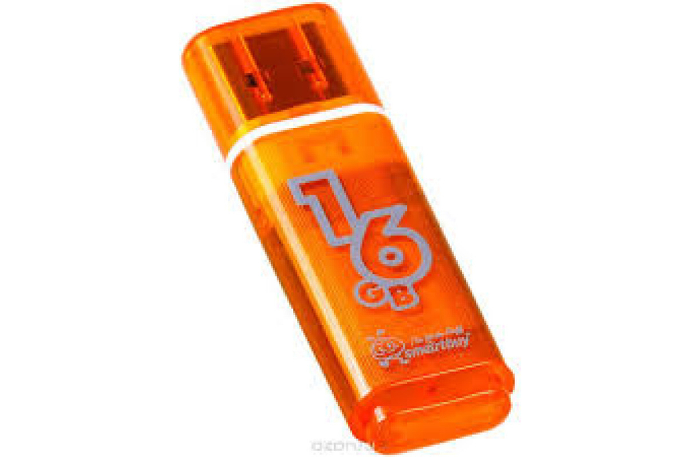 Флеш-накопитель Smartbuy Glossy series 16GB Orange, оранжевый