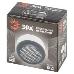 Светильник настенно-потолочный спот ЭРА OL56 WH/BK под лампу GX53 белый/черный IP20 | Накладные светильники