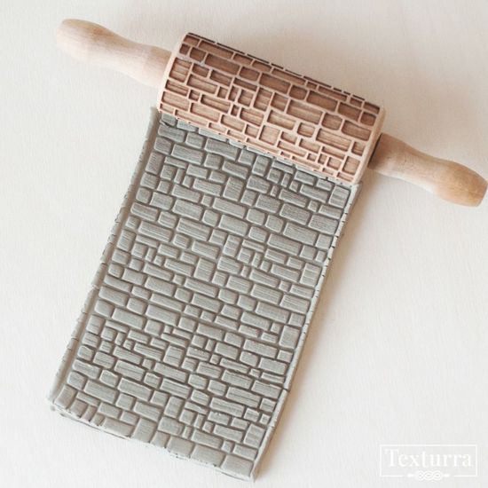 Малая скалка с узором Кирпичная кладка