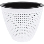 Кашпо для цветов пластиковое 3л d-19 см «Ротанг» Белый/черный