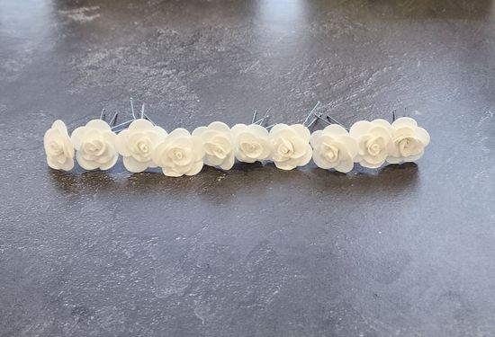 Набор шпилек "Розочки мини" латекс, 5 шт, белые