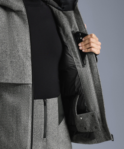 Oysho Водостойкая куртка FELLEX® Wool Blend SKI, антрацитово-серый