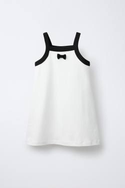 ZARA ПЛАТЬЕ С БАНТОМ, ЭКРЮ