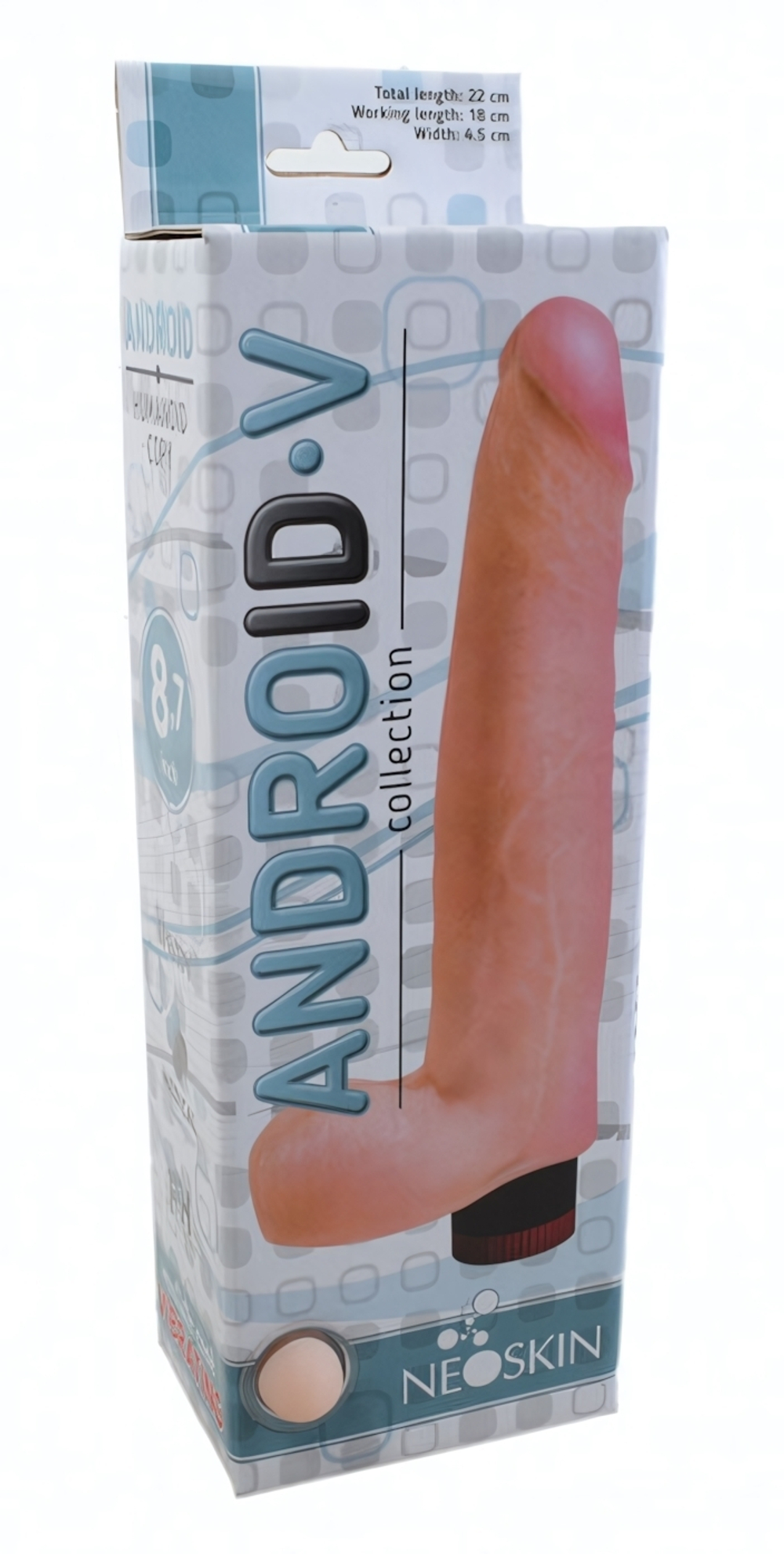 Крупный вибратор Android V 8.7''(вторая кожа) (Цвет: телесный)