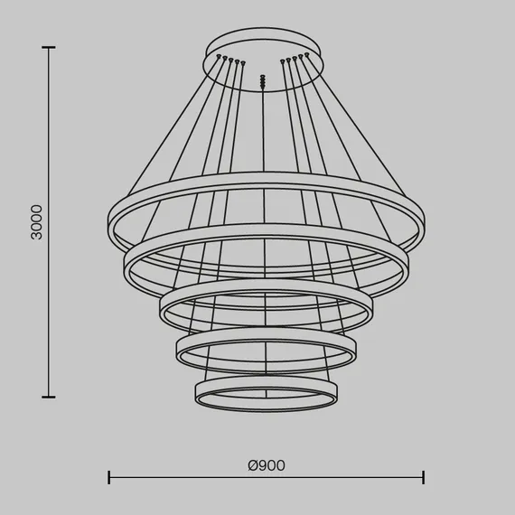 Подвесной светильник Рим / Rim 3000-4000К 174Вт Maytoni mod058pl-l200bk