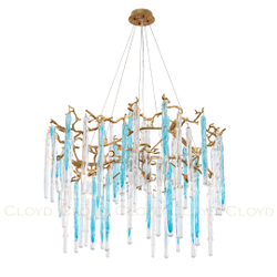 Люстра Cloyd PANGEA C10 / Ø86 см - латунь - голубое стекло (арт.10405)