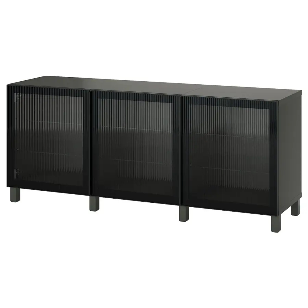Комбинация для хранения - BESTÅ/ BESTА IKEA/ БЕСТА/БЕСТО ИКЕА, 180х74 см, черный