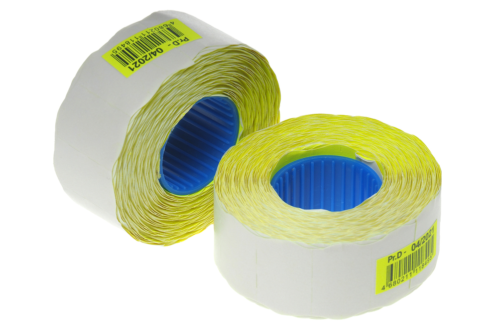 Этикет-лента 26ммх16мм желтая волна Office Space 800шт/рол (243274)