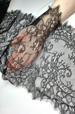 Кружево шантильи чёрное К552