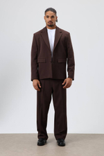 Однобортный коричневый оверсайз (УКОРОЧЕННЫЙ ПИДЖАК)