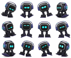 Робот EMO AI Desktop Pet с зарядной станцией (черный)